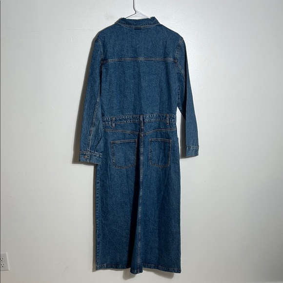 Zara Blue Denim Button-Front Dress XL - Picture 7 of 7
